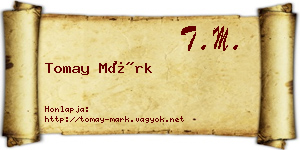 Tomay Márk névjegykártya